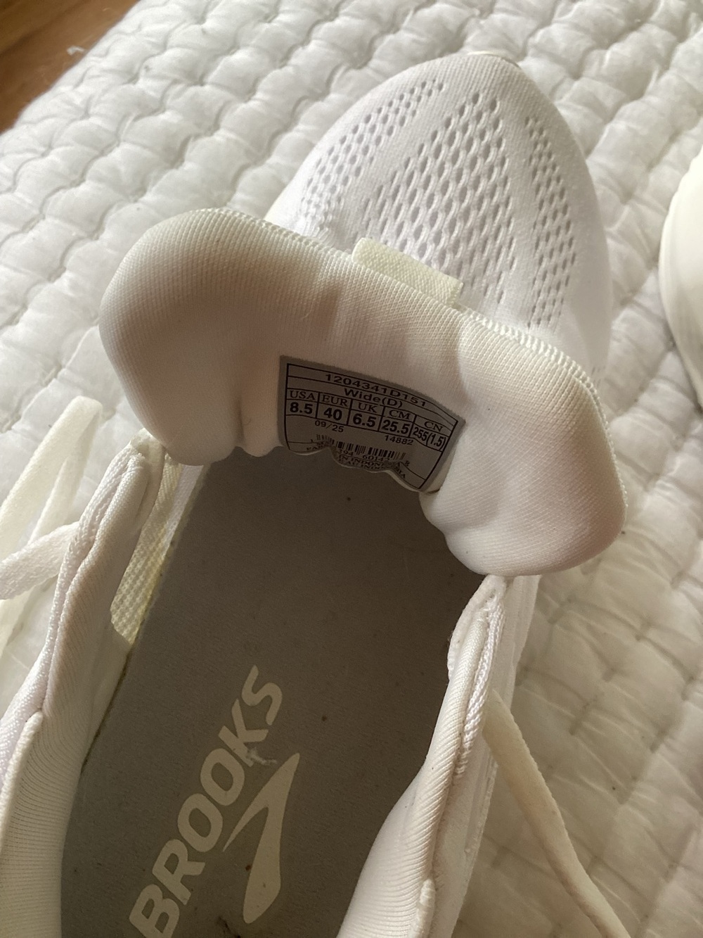 Brooks All-White Mesh Running Sneakers - Picture 5 of 5